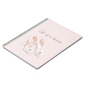 Carnet Talons Rose Blush Assez Blancs avec Fleurs Blanche (Côté gauche)