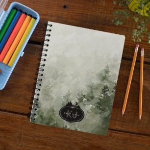 Carnet Tampon de la nature à monogramme Nom personnalis