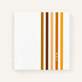 Carnet Tan Brown Orange Vertical Stripes Monogramme (Devant)