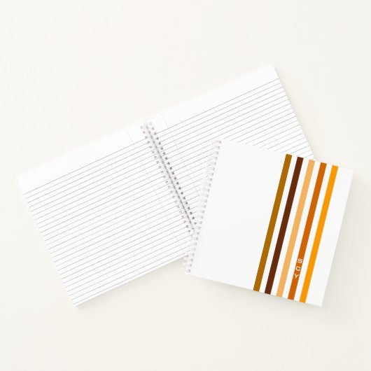 Carnet Tan Brown Orange Vertical Stripes Monogramme (Intérieur)