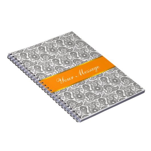 Carnet Tangerine Black Paisley (Côté Droit)