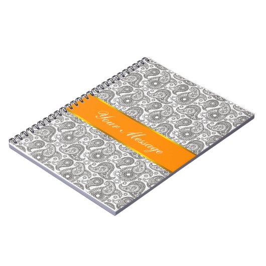 Carnet Tangerine Black Paisley (Côté gauche)