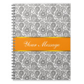 Carnet Tangerine Black Paisley (Devant)