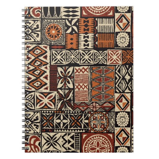 Carnet Tapa tissu tribal de style hawaïen abstrait patchw (Devant)
