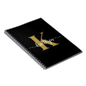 Carnet Tapis de sol monogrammé en noir et or (Côté Droit)