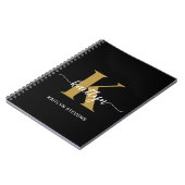 Carnet Tapis de sol monogrammé en noir et or (Côté gauche)