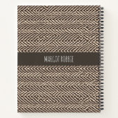 Carnet Tapis en tissu brun pâle Motif géométrique (Dos)