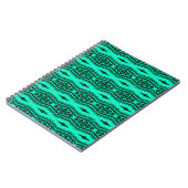 Carnet Tapis persan ikat vert clair. Ethnique (Côté gauche)