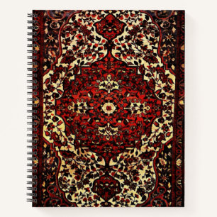Carnet Tapis persan look rouge foncé