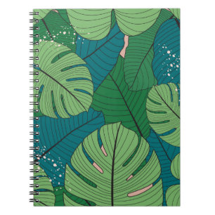 Carnet Tapisserie de feuilles tropicales : verdure Vintag