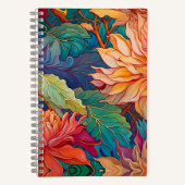 Carnet Tapisserie florale Dahlia colorée (Recto)
