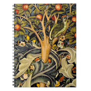 Carnet Tapisserie Pic-vert de William Morris modèle bleu