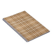 Carnet Tartan Beige : Tissu Plaid Classique. (Côté Droit)