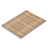 Carnet Tartan Beige : Tissu Plaid Classique. (Côté gauche)