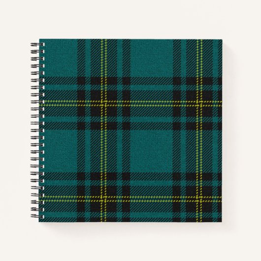 Carnet Tartan bleu-vert double face (Devant)