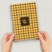 Carnet Tartan Brown Monogramme moderne
