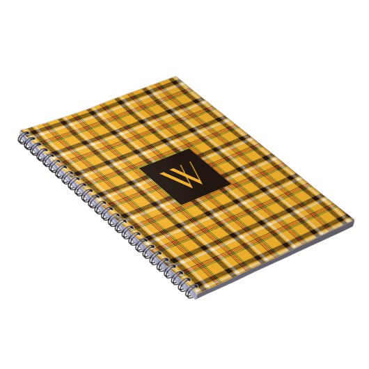 Carnet Tartan Brown Monogramme moderne (Côté Droit)