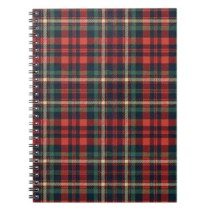 Carnet Tartan écossais traditionnel rouge et vert