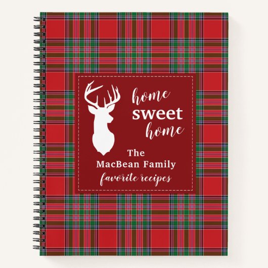Carnet Tartan MacBean Plaid Recettes famille de vacances (Devant)