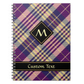 Carnet Tartan mauve, or et bleu (Devant)