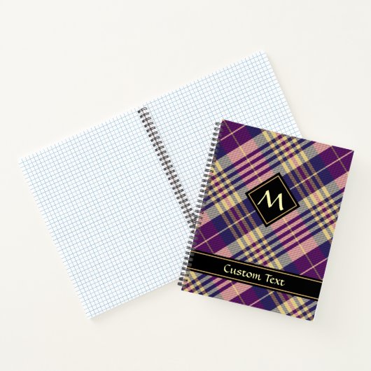 Carnet Tartan mauve, or et bleu (Intérieur)