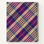 Carnet Tartan mauve, or et bleu (Dos)