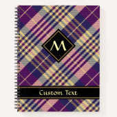 Carnet Tartan mauve, or et bleu (Devant)