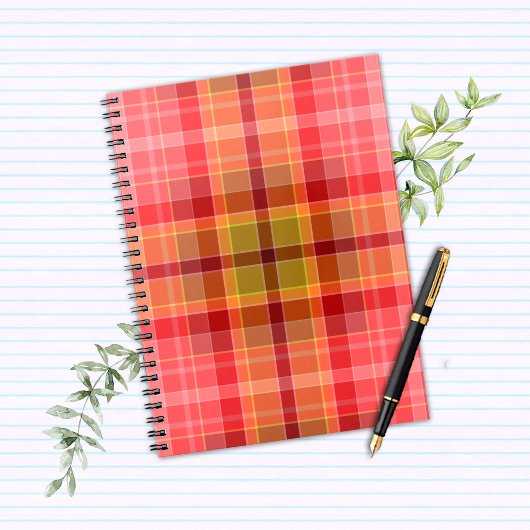 Carnet Tartan Orange Rose