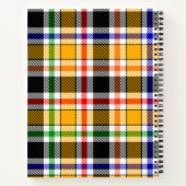 Carnet Tartan plaid jaune noir multicolore (Dos)