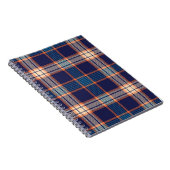 Carnet Tartan plaid, texture marine colorée. (Côté Droit)