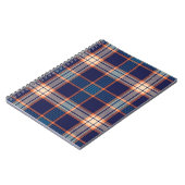 Carnet Tartan plaid, texture marine colorée. (Côté gauche)