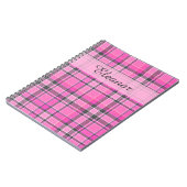 Carnet Tartan rose gris (Côté gauche)