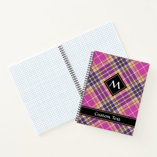 Carnet Tartan rose, or et bleu (Intérieur)