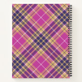 Carnet Tartan rose, or et bleu (Dos)