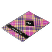 Carnet Tartan rose, or et bleu (Côté gauche)