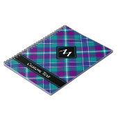 Carnet Tartan vert de mer, violet et bleu (Côté gauche)