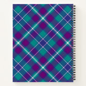 Carnet Tartan vert de mer, violet et bleu (Dos)