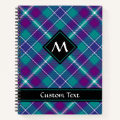 Carnet Tartan vert de mer, violet et bleu (Devant)
