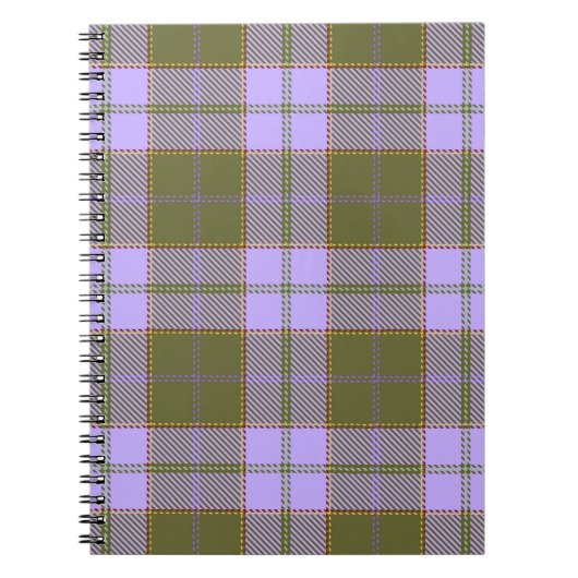 Carnet Tartan vert et violet Plaid écossais sans fil Pa (Devant)