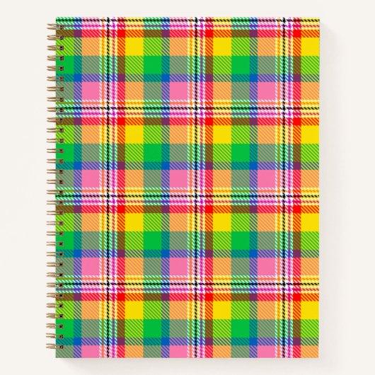 Carnet Tartan vert rose (Devant)