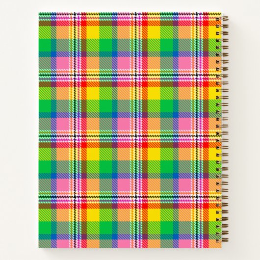 Carnet Tartan vert rose (Dos)