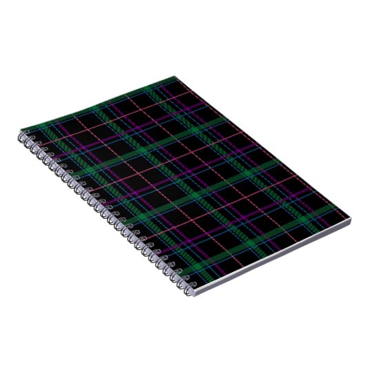 Carnet Tartan vert violet intelligent (Côté Droit)