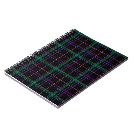 Carnet Tartan vert violet intelligent (Côté gauche)