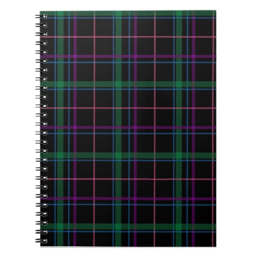 Carnet Tartan vert violet intelligent (Devant)