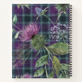 Carnet Tartan violet avec superposition de chardon (Dos)