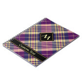 Carnet Tartan Violet, Or et Bleu (Côté gauche)