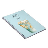 Carnet Tasse à café Bleu Hello World (Côté Droit)