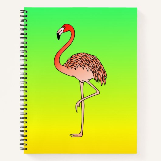 Carnet Tasse à café Flamant Rose Oiseau Ligne Art-57567 (Devant)