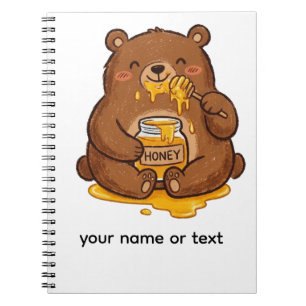 Carnet Tasse à café Ourson Mignon au Miel Crayon
