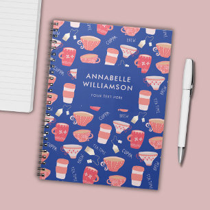 Carnet Tasse à thé vintage motif pêche